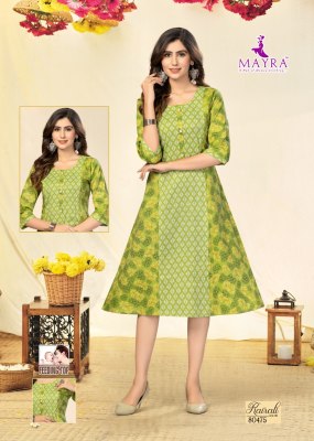 Myra by Karali vol 9 pure reyon foil printed feeding kurti catalogue kurtis catalogs