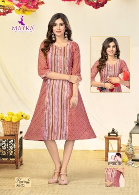 Myra by Karali vol 9 pure reyon foil printed feeding kurti catalogue kurtis catalogs