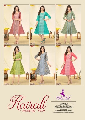 Myra by Karali vol 9 pure reyon foil printed feeding kurti catalogue kurtis catalogs
