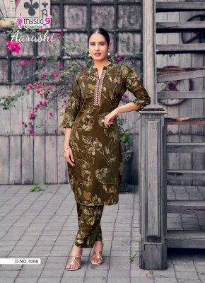 Mystic 9 Aarushi Vol  1 Roman Glass Foil Discharge Print Co Ord Set co ord set catalogs
