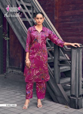 Mystic 9 Aarushi Vol  1 Roman Glass Foil Discharge Print Co Ord Set co ord set catalogs