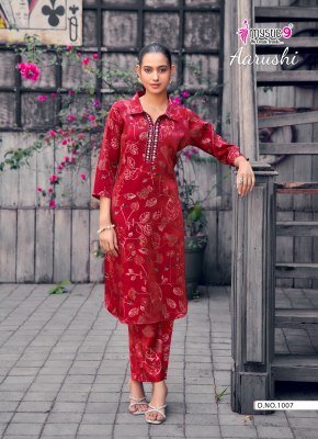Mystic 9 Aarushi Vol  1 Roman Glass Foil Discharge Print Co Ord Set co ord set catalogs