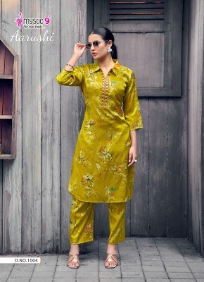 Mystic 9 Aarushi Vol  1 Roman Glass Foil Discharge Print Co Ord Set co ord set catalogs
