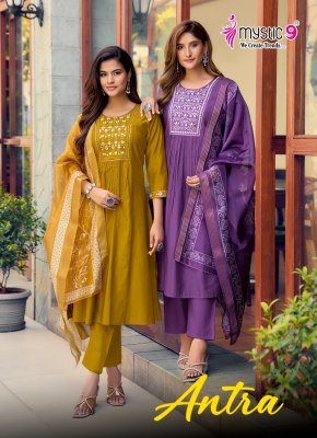 Mystic 9 Antra Vol-1 Flared Kurti Pant with Dupatta wholesale catalogs