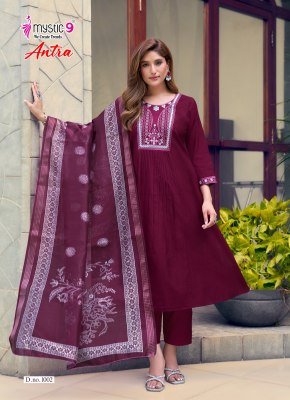 Mystic 9 Antra Vol-1 Flared Kurti Pant with Dupatta kurti pant with dupatta Catalogs