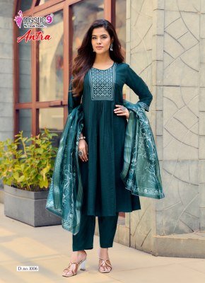 Mystic 9 Antra Vol-1 Flared Kurti Pant with Dupatta kurti pant with dupatta Catalogs