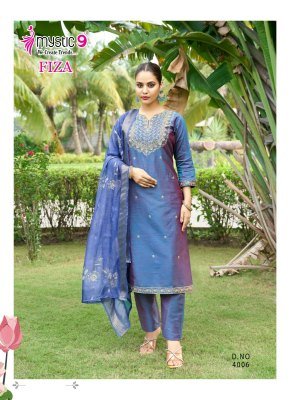 Mystic 9 Fiza Vol 4 Premium Bangalore Silk Straight Suit with Embroidered Top And Muslin Digital Print Dupatta Wholesale kurtis catalogs