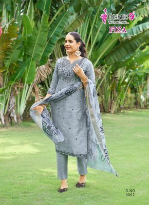 Mystic 9 Fiza Vol 4 Premium Bangalore Silk Straight Suit with Embroidered Top And Muslin Digital Print Dupatta Wholesale kurtis catalogs