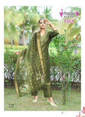 Mystic 9 Fiza Vol 4 Premium Bangalore Silk Straight Suit with Embroidered Top And Muslin Digital Print Dupatta Wholesale kurtis catalogs