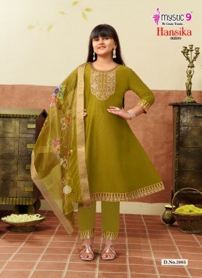 Mystic 9 Hansika Kids Vol-3 Premium Gadhval Princess Cut Kids Suit Set readymade suit catalogs