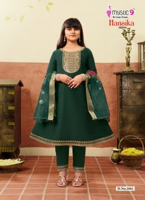 Mystic 9 Hansika Kids Vol-3 Premium Gadhval Princess Cut Kids Suit Set readymade suit catalogs