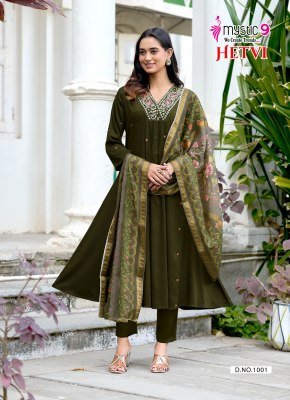 Mystic 9 Hetvi Vol 1 Princess Cut  Kurti Pant with Dupatta kurti pant with dupatta Catalogs