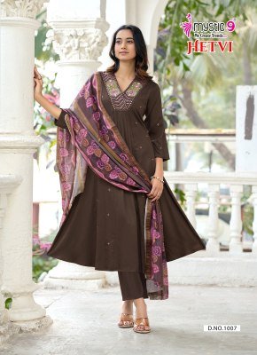 Mystic 9 Hetvi Vol 1 Princess Cut  Kurti Pant with Dupatta kurti pant with dupatta Catalogs