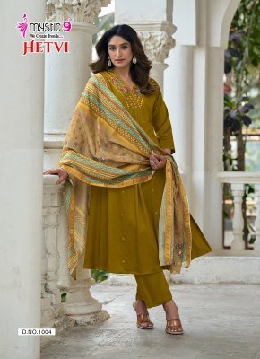 Mystic 9 Hetvi Vol 1 Princess Cut  Kurti Pant with Dupatta kurti pant with dupatta Catalogs