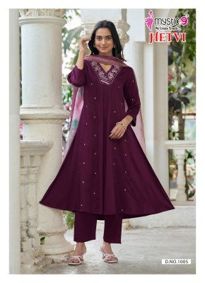 Mystic 9 Hetvi Vol 1 Princess Cut  Kurti Pant with Dupatta kurti pant with dupatta Catalogs