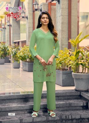 Mystic 9 Honey Vol-1 Viscose Slub Lycra Co-Ord Set Collection co ord set catalogs