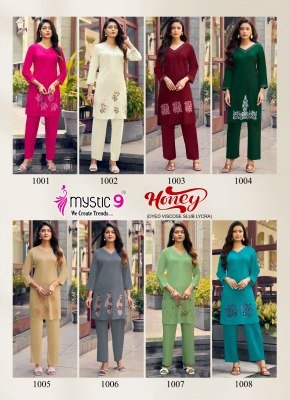 Mystic 9 Honey Vol-1 Viscose Slub Lycra Co-Ord Set Collection co ord set catalogs