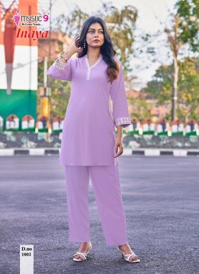 Mystic 9 Inaya Vol-1 Heavy Viscose Slub Lycra Embroidery Co-Ord Set co ord set catalogs