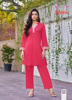 Mystic 9 Inaya Vol-1 Heavy Viscose Slub Lycra Embroidery Co-Ord Set co ord set catalogs
