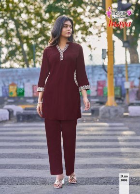 Mystic 9 Inaya Vol-1 Heavy Viscose Slub Lycra Embroidery Co-Ord Set co ord set catalogs