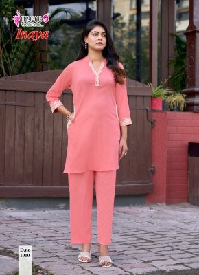 Mystic 9 Inaya Vol-1 Heavy Viscose Slub Lycra Embroidery Co-Ord Set co ord set catalogs