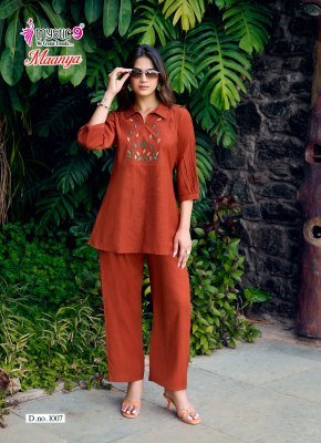 Mystic 9 Maanya Vol 1 Dyed Li-Silk Wrinkle Embroidered Co-Ord Set co ord set catalogs