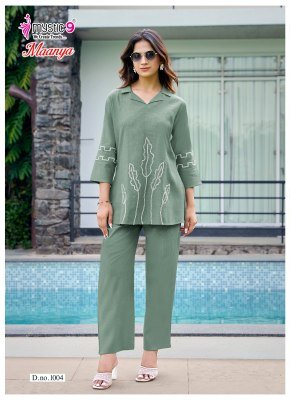 Mystic 9 Maanya Vol 1 Dyed Li-Silk Wrinkle Embroidered Co-Ord Set co ord set catalogs