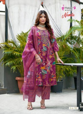 Mystic 9 Namita Vol 1 Muslin Umbrella Cut Kurti Pant with Dupatta kurti pant with dupatta Catalogs