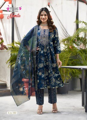 Mystic 9 Namita Vol 1 Muslin Umbrella Cut Kurti Pant with Dupatta kurti pant with dupatta Catalogs