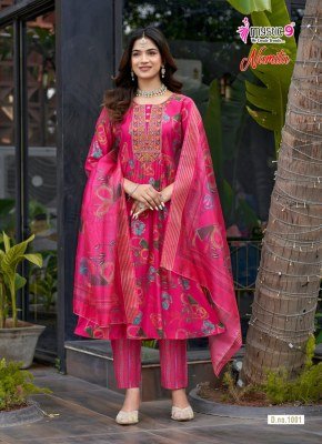 Mystic 9 Namita Vol 1 Muslin Umbrella Cut Kurti Pant with Dupatta kurti pant with dupatta Catalogs