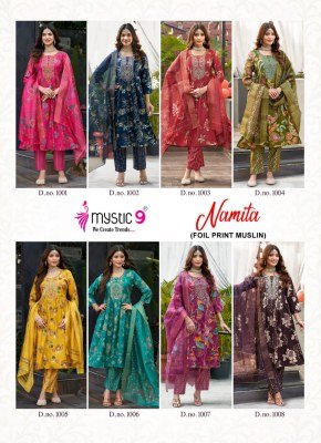 Mystic 9 Namita Vol 1 Muslin Umbrella Cut Kurti Pant with Dupatta kurti pant with dupatta Catalogs