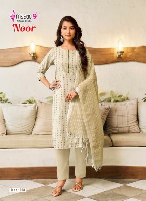 Mystic 9 Noor Vol-1 Handloom Cotton Lurex Embroidered Pant Set with Dupatta kurti pant with dupatta Catalogs