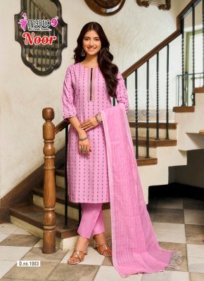 Mystic 9 Noor Vol-1 Handloom Cotton Lurex Embroidered Pant Set with Dupatta kurti pant with dupatta Catalogs