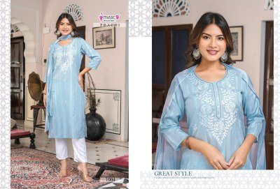 Mystic 9 Prachi Vol 1 Capsule Lurex Dobby Kurti Pant Dupatta Set readymade suit catalogs