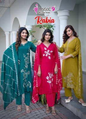 Mystic 9 Rabia Vol 1 Modal Mul Princess Cut Suit with Cutwork Dupatta 