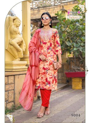 Mystic 9 Sabri Vol 9 Premium Rayon Foil Print Straight Suit Set with Embroidered Kurta Pant And Chanderi Dupatta Wholesale kurtis catalogs