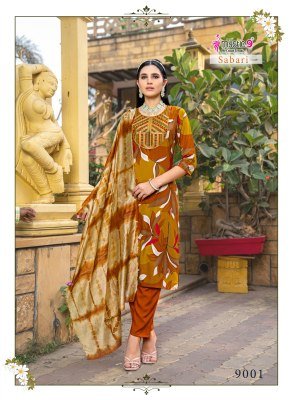 Mystic 9 Sabri Vol 9 Premium Rayon Foil Print Straight Suit Set with Embroidered Kurta Pant And Chanderi Dupatta Wholesale kurtis catalogs