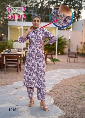 Mystic 9 Seema Vol 1 Designer Vertican Foil Print Co Ord Set with Embroidery And Bottom Exclusive Pocket Wholesale co ord set catalogs
