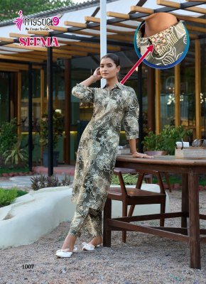 Mystic 9 Seema Vol 1 Designer Vertican Foil Print Co Ord Set with Embroidery And Bottom Exclusive Pocket Wholesale co ord set catalogs