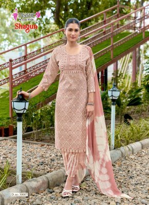 Mystic 9 Shagun Vol-30 Rayon Capsule Foil Print Straight Cut Kurti Pant Dupatta kurti pant with dupatta Catalogs