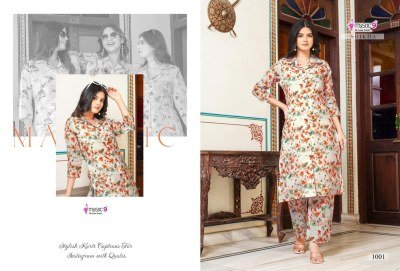 Mystic 9 Shikha Vol 1 Elegant Digital Print Linen Co-Ord Set with Sleeves Lock And Dyed Buttons Pocket Wholesale co ord set catalogs