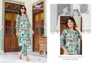 Mystic 9 Shikha Vol 1 Elegant Digital Print Linen Co-Ord Set with Sleeves Lock And Dyed Buttons Pocket Wholesale co ord set catalogs