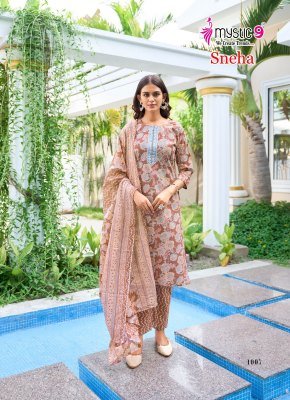Mystic 9 Sneha Vol 1 Designer Cotton Foil Print Kurti with Pant and  Print Cotton Dupatta Wholesale kurtis catalogs