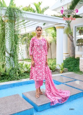 Mystic 9 Sneha Vol 1 Designer Cotton Foil Print Kurti with Pant and  Print Cotton Dupatta Wholesale kurtis catalogs