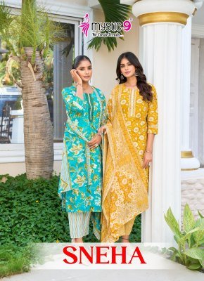 Mystic 9 Sneha Vol 1 Designer Cotton Foil Print Kurti with Pant and  Print Cotton Dupatta Wholesale kurtis catalogs