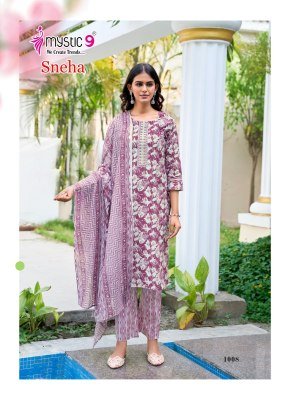 Mystic 9 Sneha Vol 1 Designer Cotton Foil Print Kurti with Pant and  Print Cotton Dupatta Wholesale kurtis catalogs