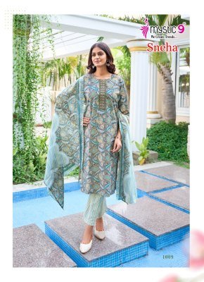 Mystic 9 Sneha Vol 1 Designer Cotton Foil Print Kurti with Pant and  Print Cotton Dupatta Wholesale kurtis catalogs