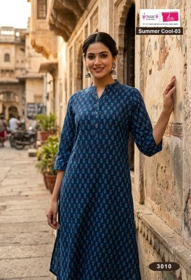 Mystic 9 Summer Cool Vol. 3 Camric Single Kurti kurtis catalogs