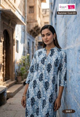 Mystic 9 Summer Cool Vol. 3 Camric Single Kurti kurtis catalogs