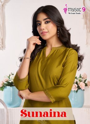 Mystic 9 Sunaina Vol 1 Vertican Dyed Straight Cut Co-Ord Set wholesale catalogs